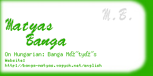 matyas banga business card